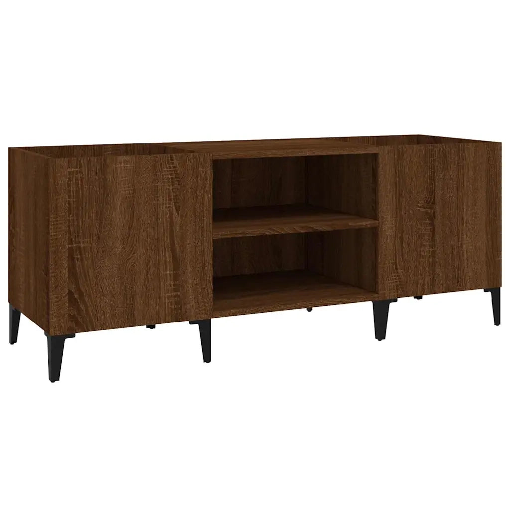 Mobile Porta Dischi Rovere Marrone 121x38x48 Legno Multistrato 831940
