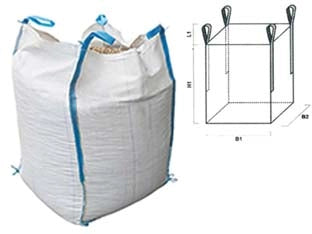 SACCONE IN POLIPROPILENE FONDO CHIUSO E BOCCA APERTA  cm.90x90x120  portata kg.1500