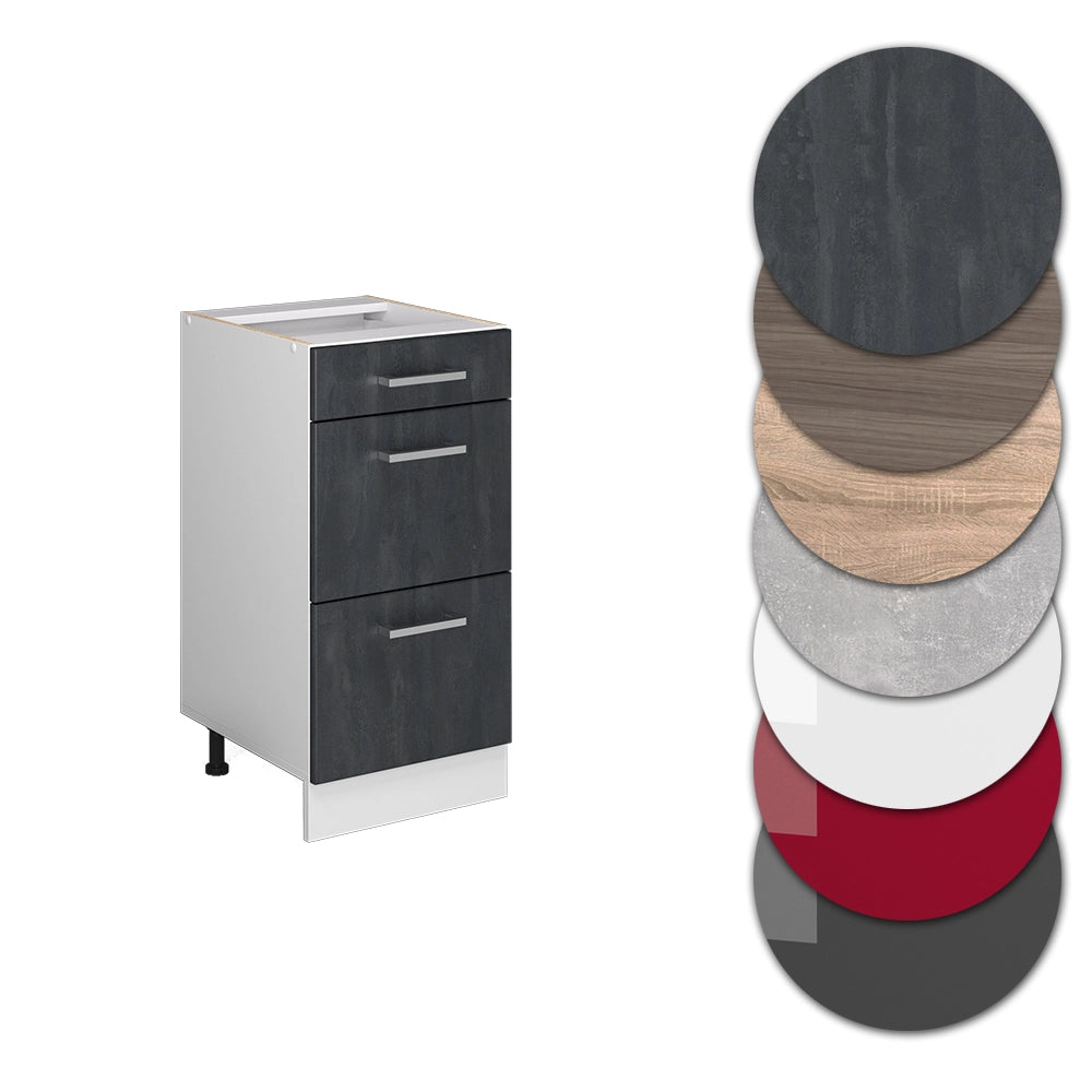 Vicco Mobiletto base per cucina Calcestruzzo nero 40 cm PL Rovere