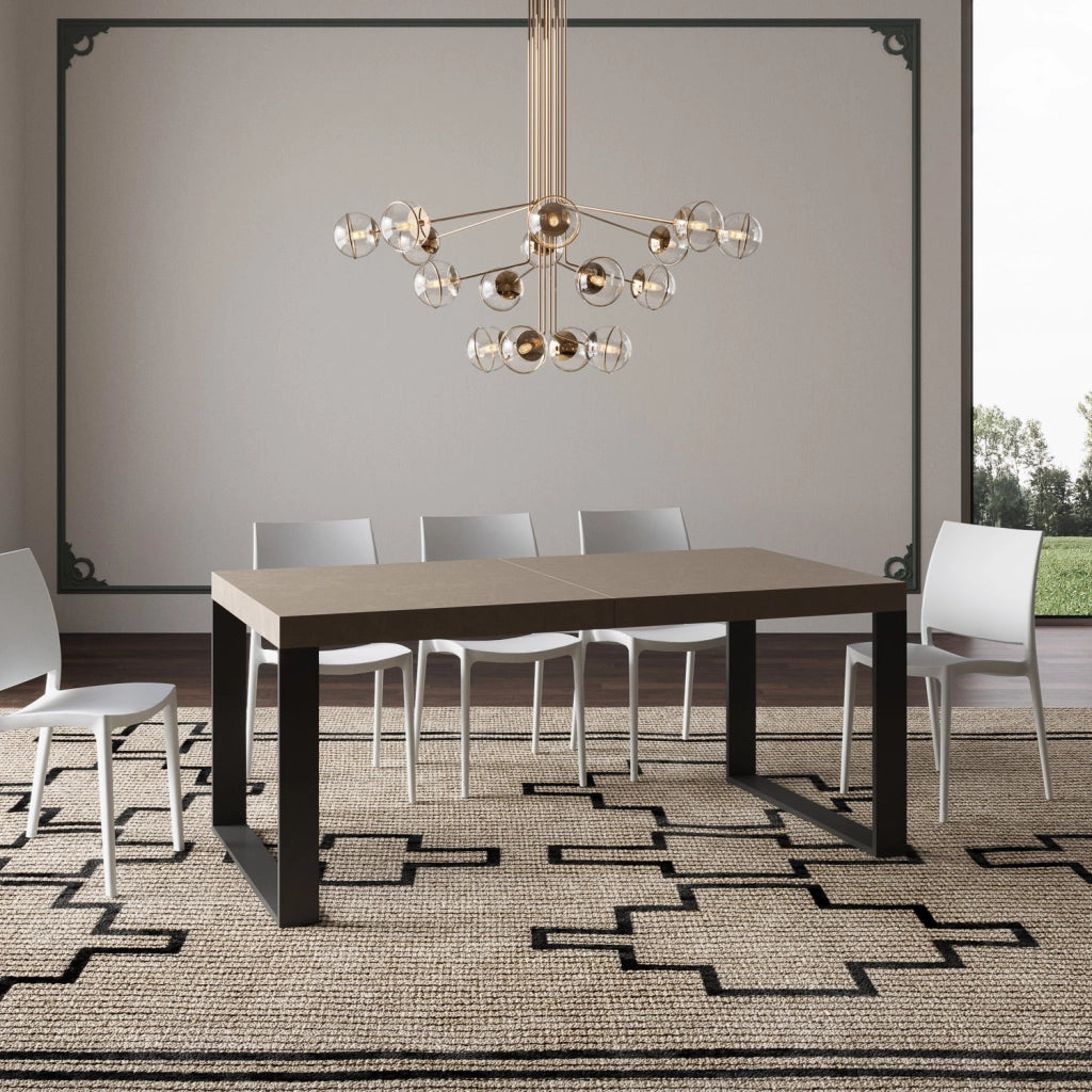 Tavolo allungabile 200/304x90 cm Tecno tortora gambe antracite