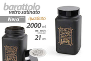 BARATTOLO IN VETRO SATINATO CON CAPIENZA DA 2000 ML IN COLORE NERO