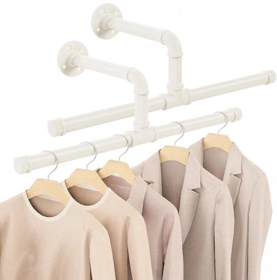 Scheletri di sostegno per abbigliamento industriale - Spazialmente risparmiante - 2 pezzi - Bianco - 51cm