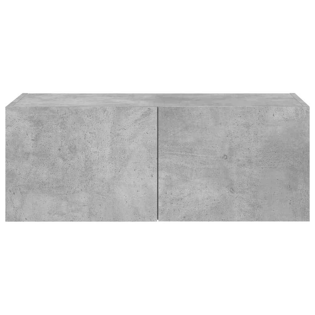 Mobile TV multimediale scaffale TV credenza mobile TV sala da pranzo soggiorno camera da letto montaggio a parete con luci LED 80 x 35 x 31 cm grigio 02_0027925