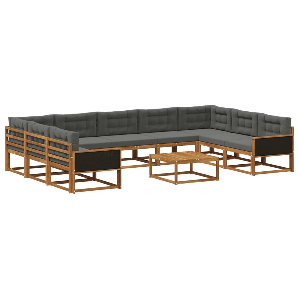 Set di divani da esterno 10 pcs Naturale e Antracite