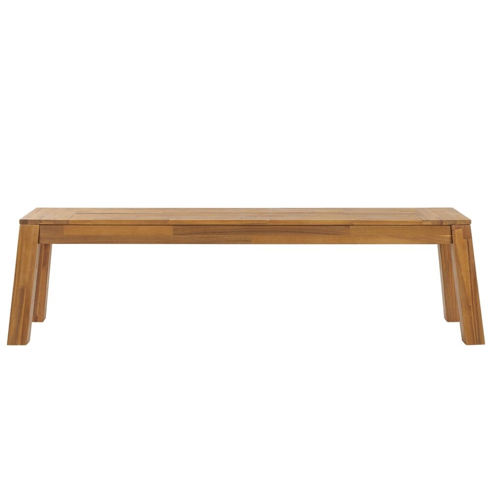 Set da pranzo da giardino 3 pezzi Tavolo rettangolare in legno di acacia laminato 2 panche Design rustico per interni ed esterni