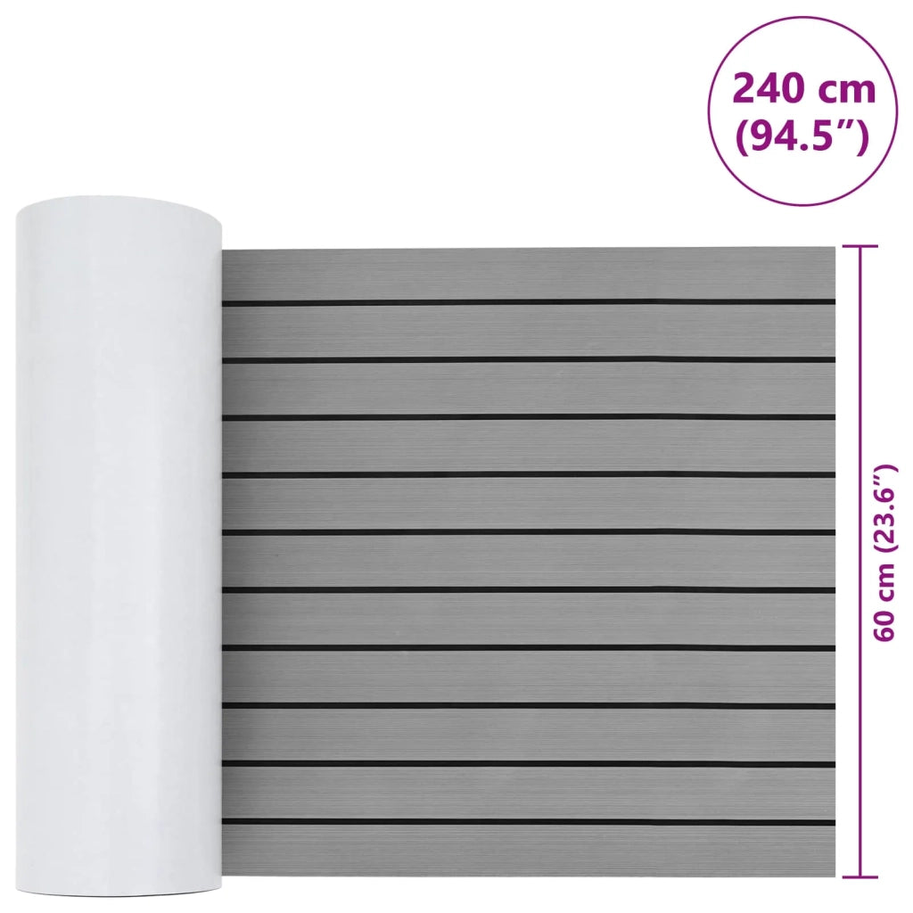 Tappetino per Barche Grigio Chiaro e Nero 240 x 60 cm EVA