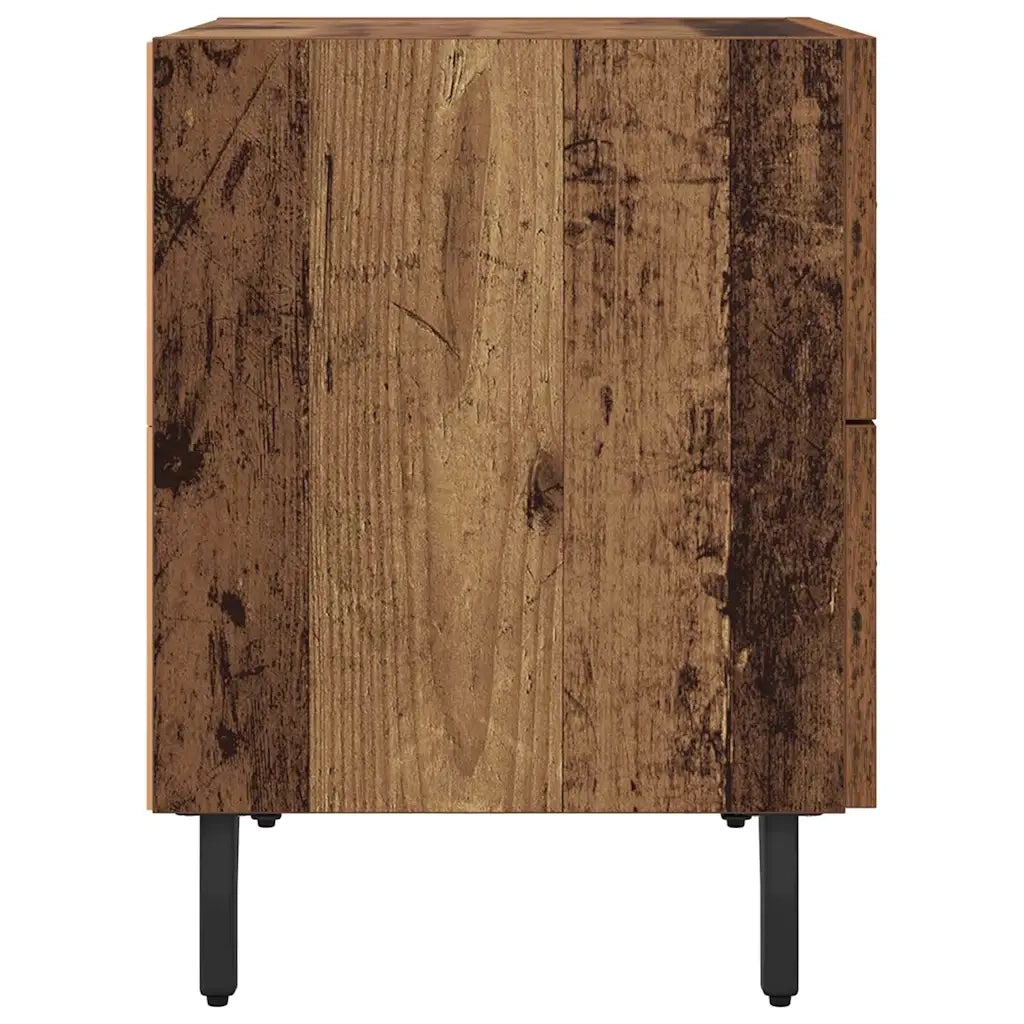 Set di 2 Comodini | Armadio da Notte | Mobiletto da notte Legno vecchio 40 x 35 x 47,5 cm