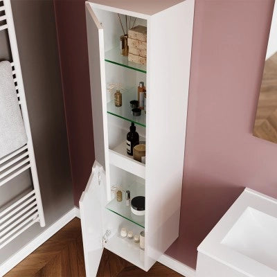 Pensile bagno sospeso bianco lucido con ante soft-close H 140  Eva