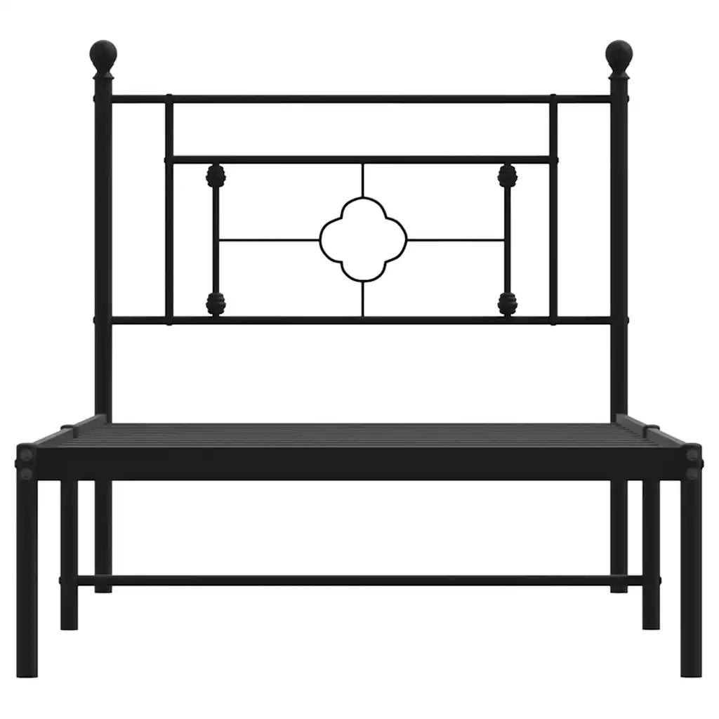 Giroletto con Testiera Metallo Nero 100x200 cm 374334