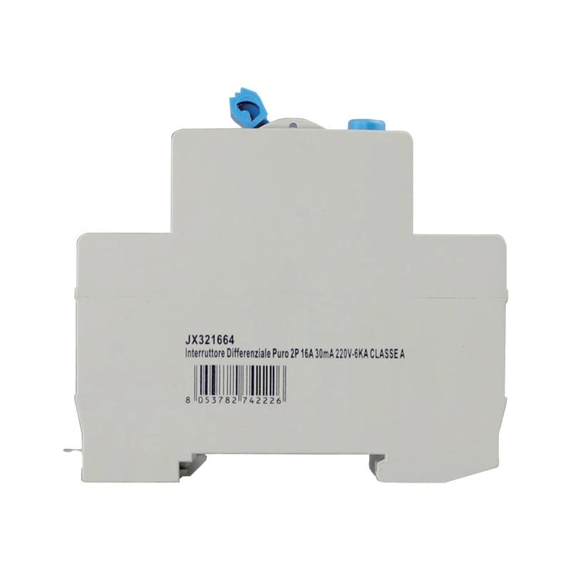 RCCB Interruttore Differenziale Puro Tipo A 1P+N 2M 6000A 30mA 16A AC 230V IP20 IEC61008-1