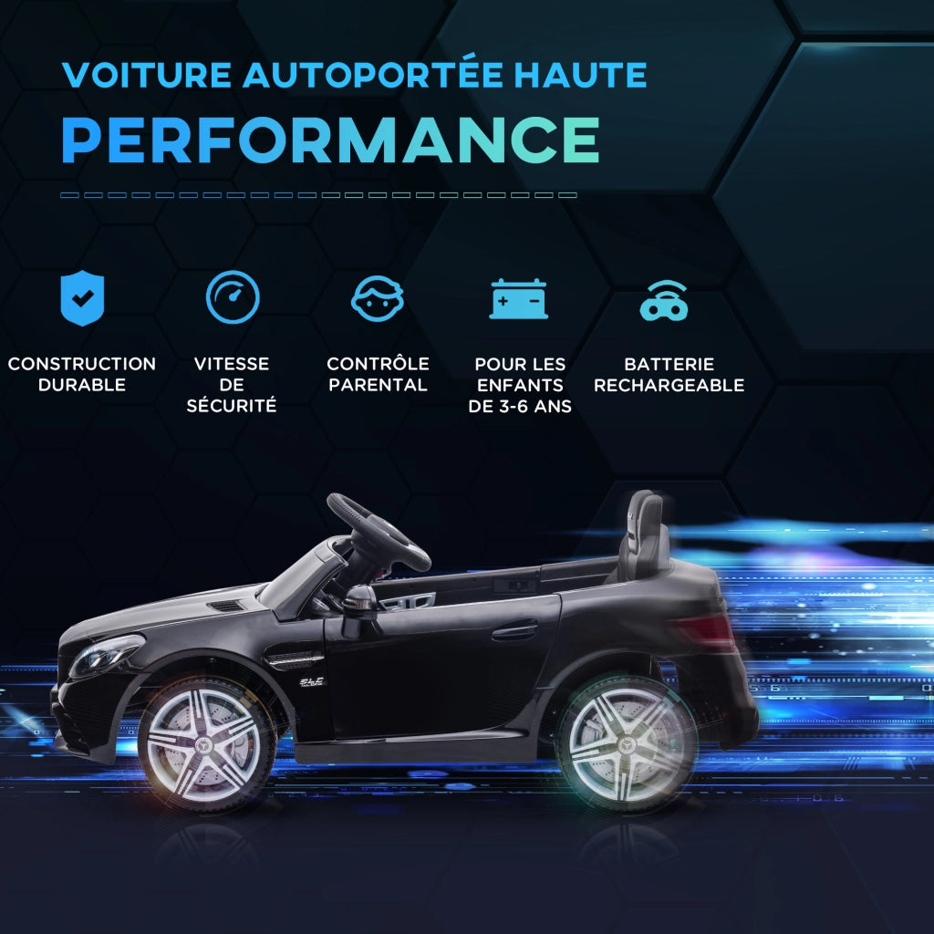 Auto elettrica per bambini Mercedes SLC 300 ¨C Xylo ¨C 12V nera con luci e suoni