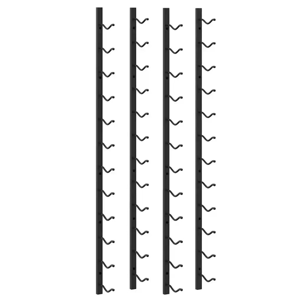 Portavini da Parete per 12 Bottiglie 2 pz Nero in Ferro cod mxl 54318