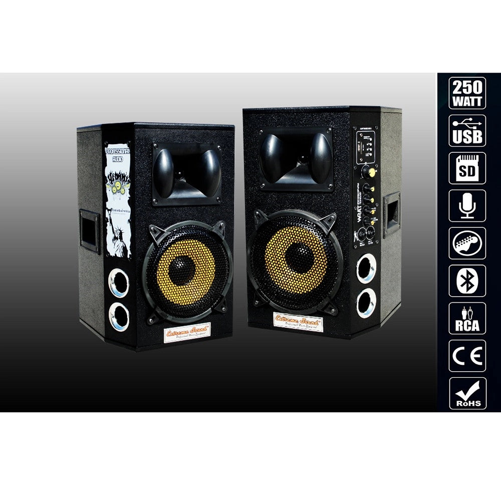 Trade Shop - Casse Bluetooth Amplificate Karaoke Woofer Sound Musica 1400 W Maxtech Cx-2s10u -