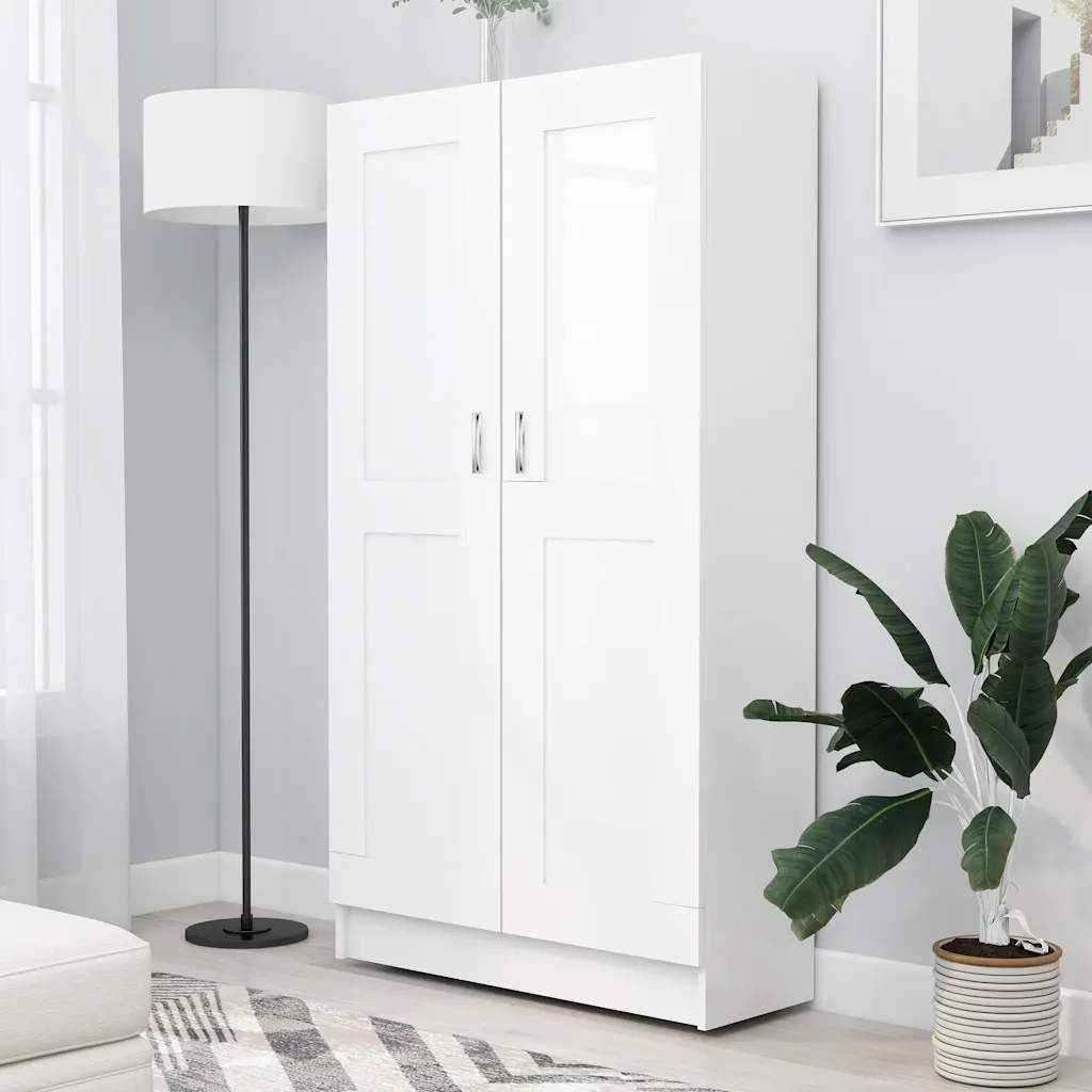 Libreria Bianca 82,5x30,5x150 cm in Legno Multistrato 802723