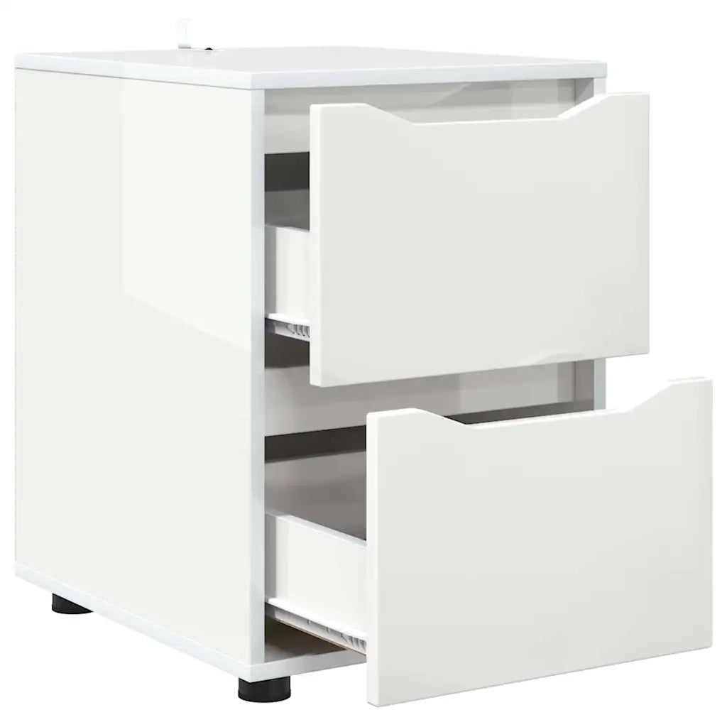 Armadio Bianco Lucido 40 x 48 x 57 cm Legno multistrato