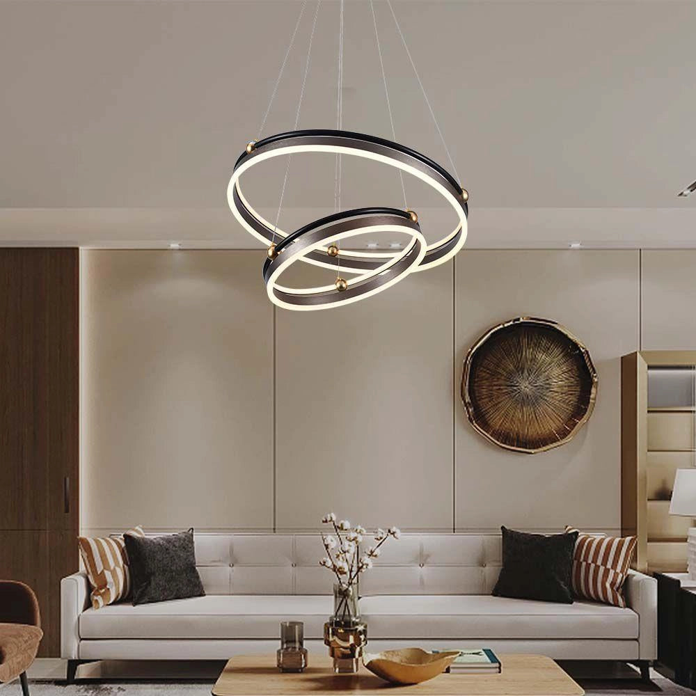 Lampada a sospensione LED 50W 3000K 2 anelli bronzo V-TAC