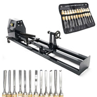 Tornio per legno da 350 watt e scalpelli sgorbie 12 utensili per intaglio