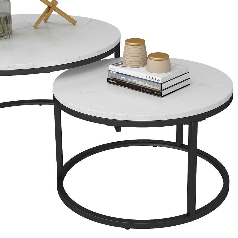 Vicco Tavolino da divano Bianco 77 x 40 cm 2 parti