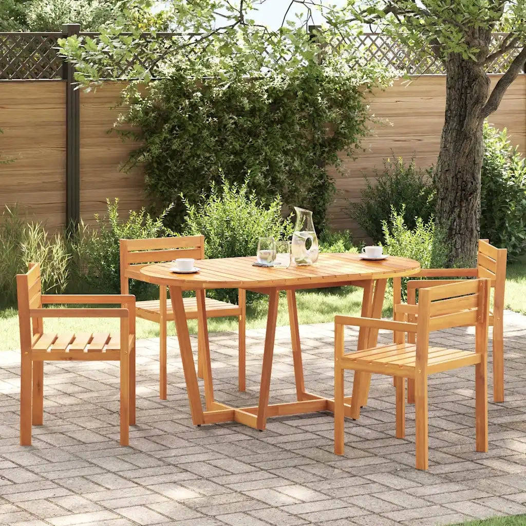 Tavolo da pranzo ovale da giardino 150x90x75 cm in Legno Massello di Acacia 4108136