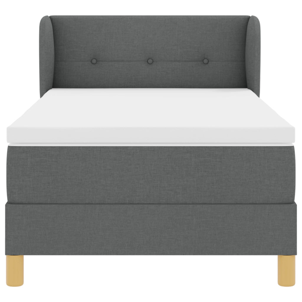 Letto a Rete con Materasso - Grigio Scuro, 90x200 cm, Tessuto