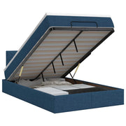 Letto ottomano con materasso Blu 120 x 200 cm Tessuto 3457569