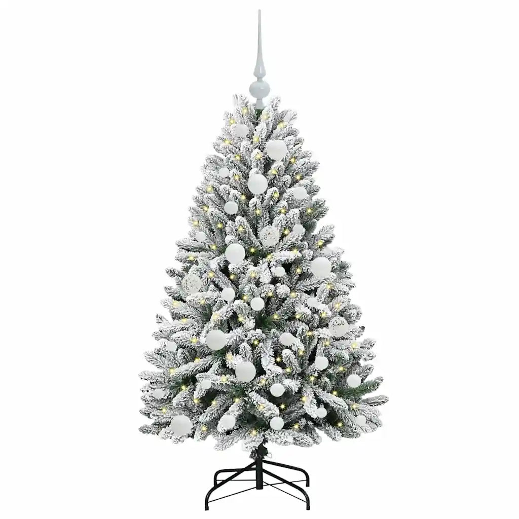 Albero di Natale | Decorazioni natalizie artificiale con 150 LED Verde e Bianco 120 cm