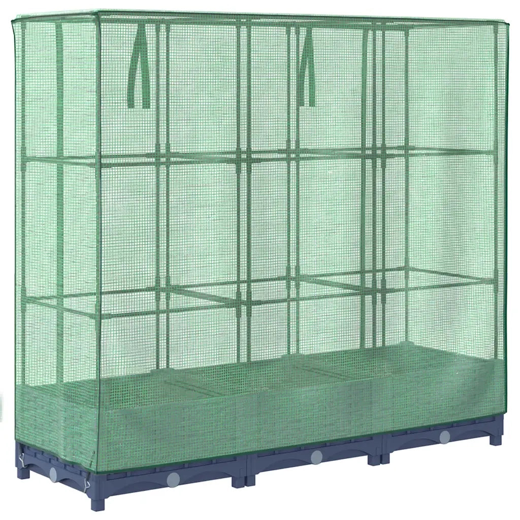 Letto rialzato con copertura per serra effetto rattan 120x40x123 cm 4015825