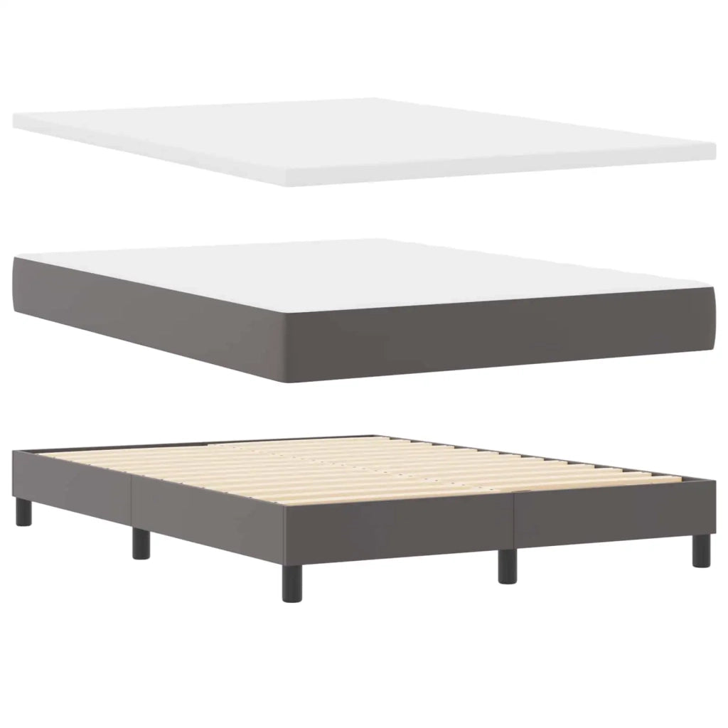 Letto a molle con materasso Grigio 160 x 200 cm Pelle sintetica 3339058