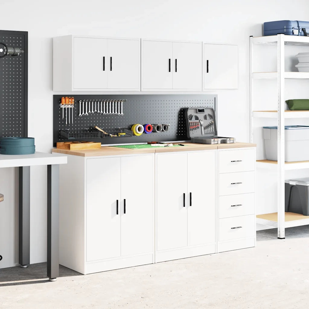 Pensile per Garage Bianco in Legno Multistrato