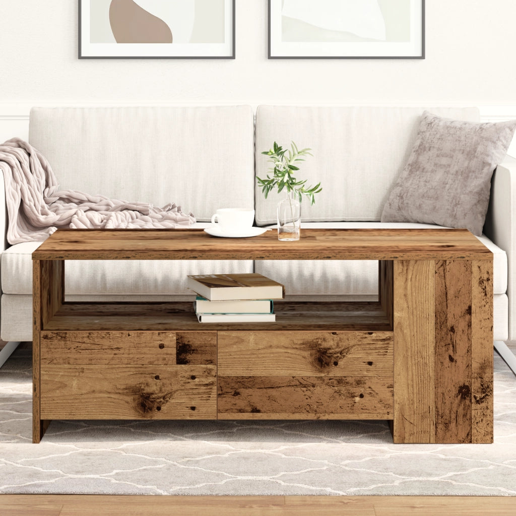 Tavolino da caffÃ¨ in legno vecchio 102x55x43,5 cm in legno ingegnerizzato