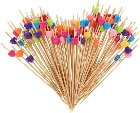 200 pezzi di stuzzicadenti in forma di cuore in legno per festa matrimonio compleanno.