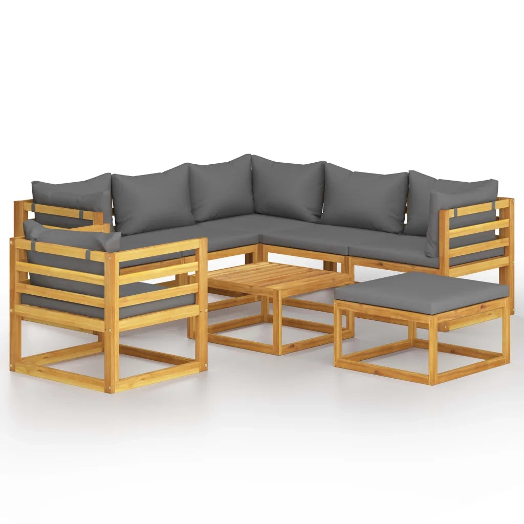 Set Divani da Giardino 8 pz con Cuscini in Massello di Acacia cod mxl 40560