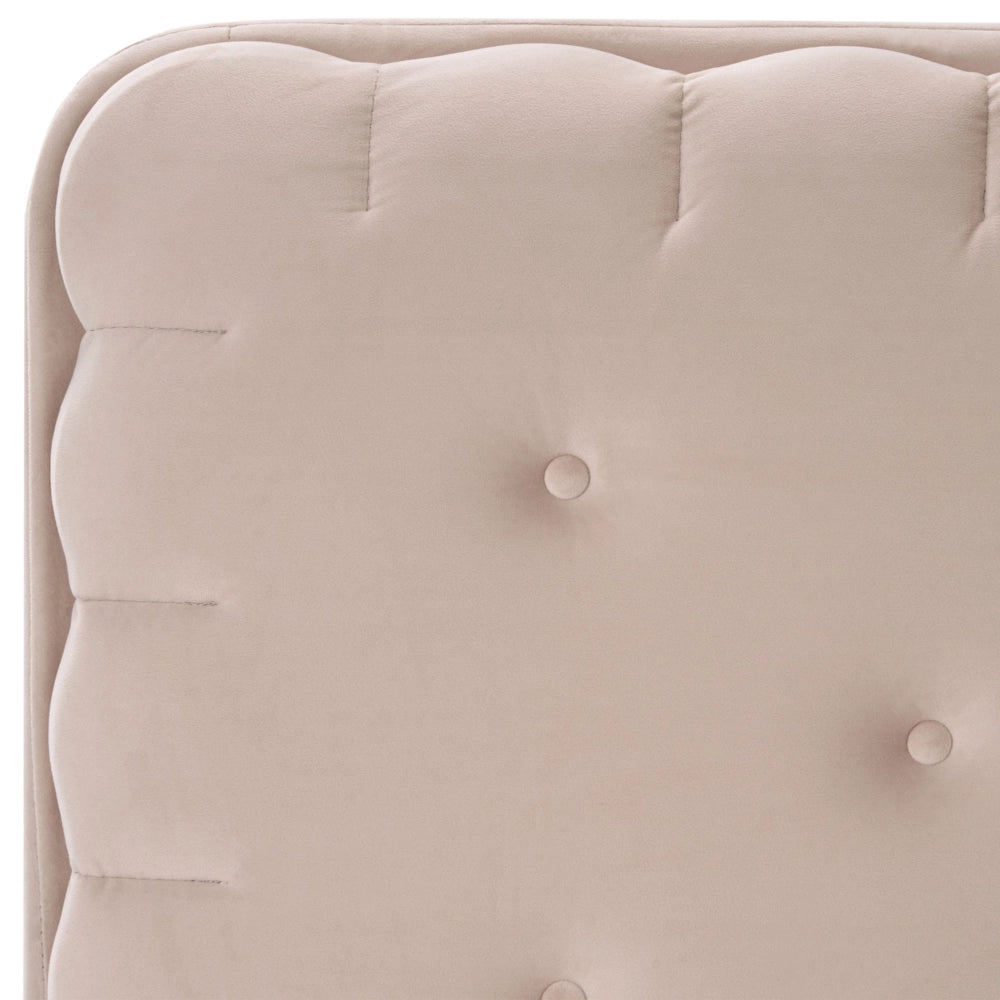 Letto Beige Velluto Imbottito Telaio Poggiatesta 90 x 200 cm Singolo Dimensione Camera da letto Bambini Camera Moderna Tradizionale
