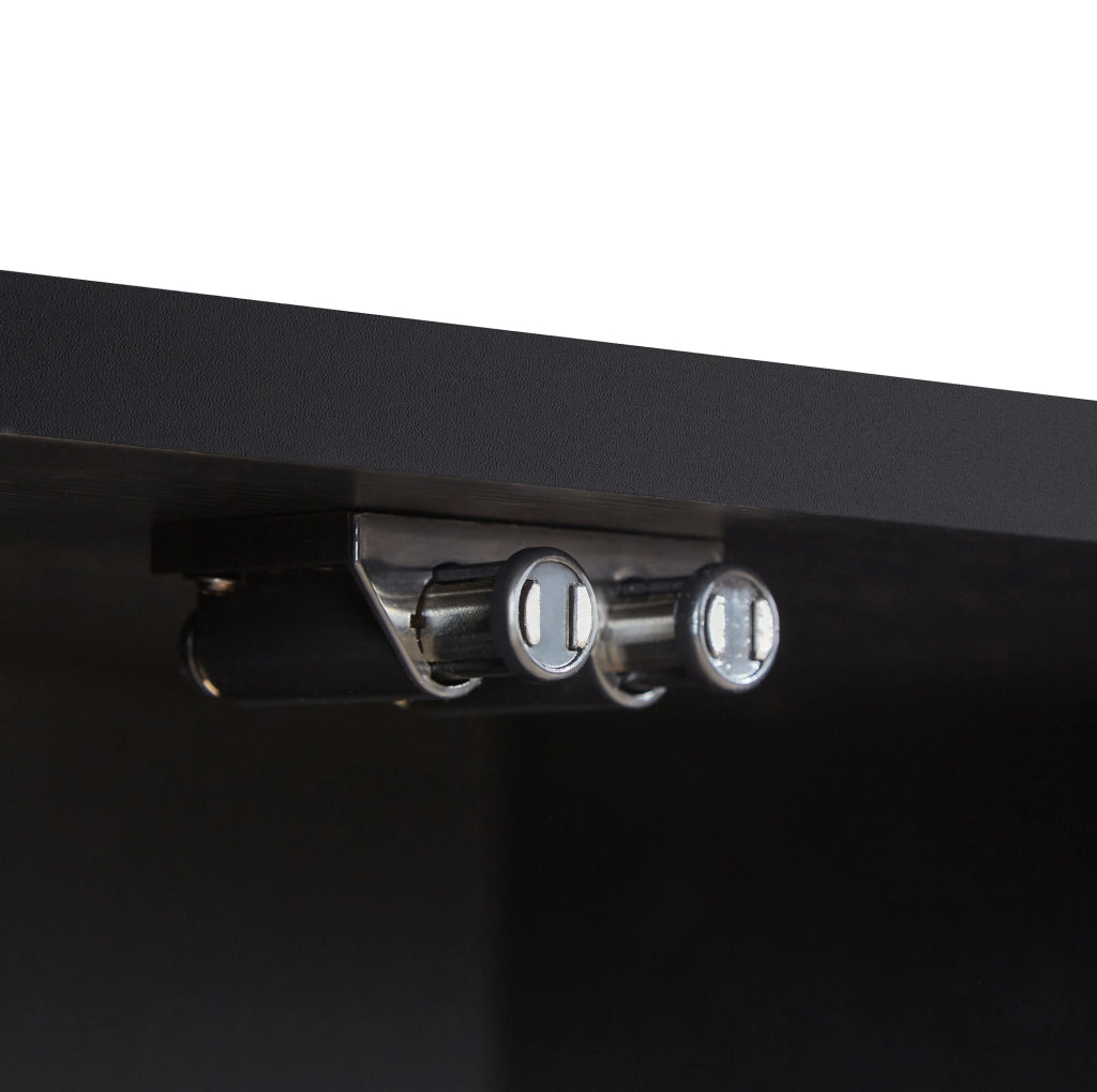 Vetrina in vetro con LED a 3 colori; sensore di movimento; 80x35x165 cm; nero