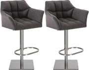 Set 2 sgabelli bar in tessuto Damaso acciaio inox 5