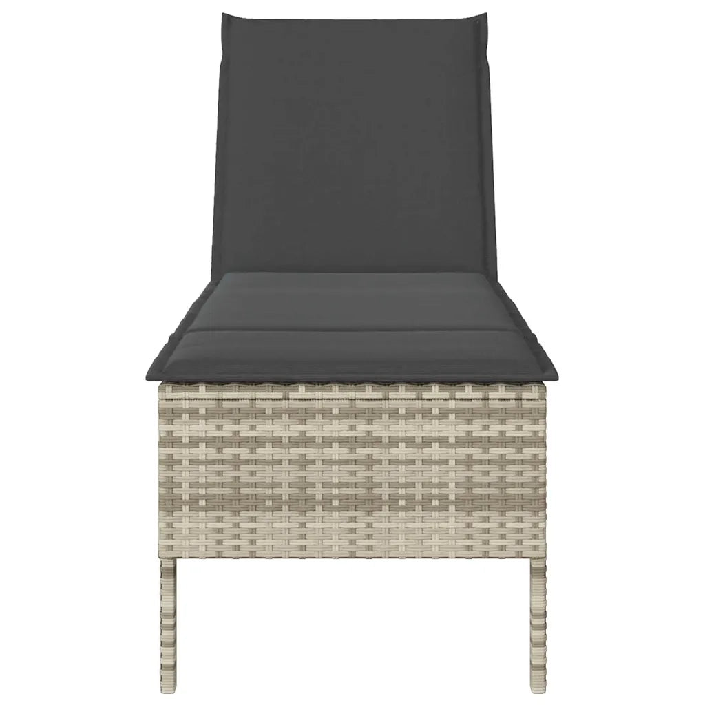 Lettino Prendisole con Cuscino Grigio Chiaro 55x200x44 cm 4104105
