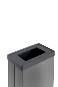 Pattumiera Alta 54L Interno Esterno Keter Verto Recycle 43,5x26,5x68,7 cm con Bordo Copri Sacco in Plastica Grigio Perla