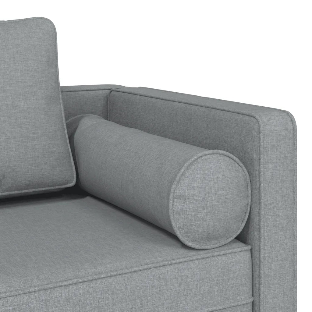 Chaise Longue con Cuscini Grigio Chiaro in Tessuto CFW2691580