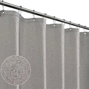 Tessuto di lino per doccia con grucce metalliche - tenda per doccia pesante per la camera da bagno - bordo pesante impermeabile - grigio di lino 180 x 180 cm Tenda per doccia