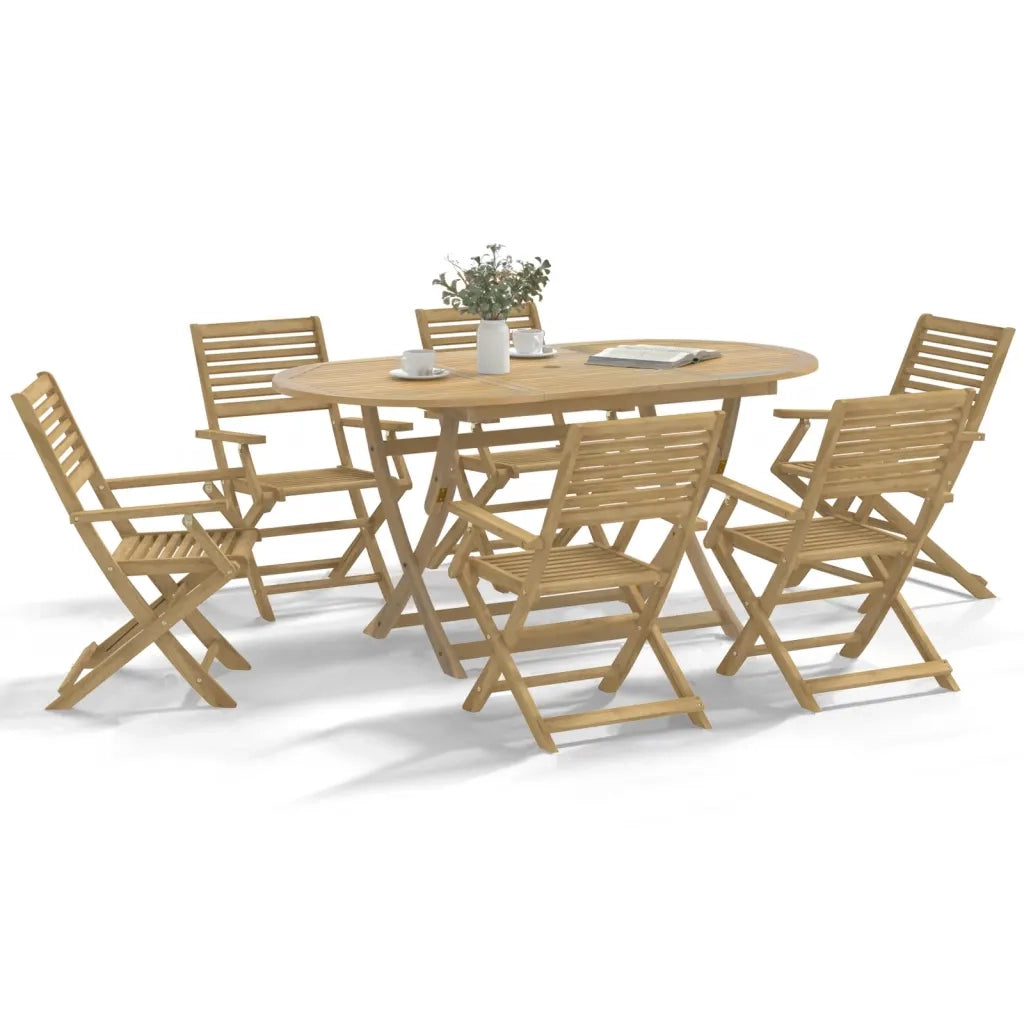 Set da Pranzo da Giardino 7 pz in Legno Massello di Acacia 3295003