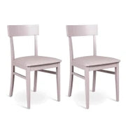 E-STYLO Sedia in legno laccato grigio chiaro con seduta rivestita in similpelle, imbottita, 44cm X 45cm H. 82cm.