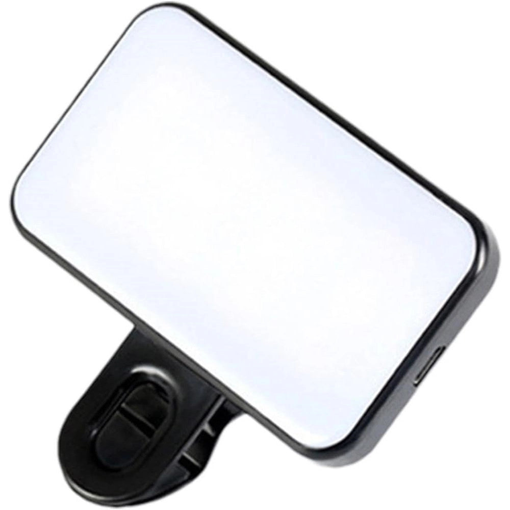 Trade Shop - Luce Ricaricabile Video Led Portatile Pannello Luminoso Con Clip Usb Riprese Telefono -