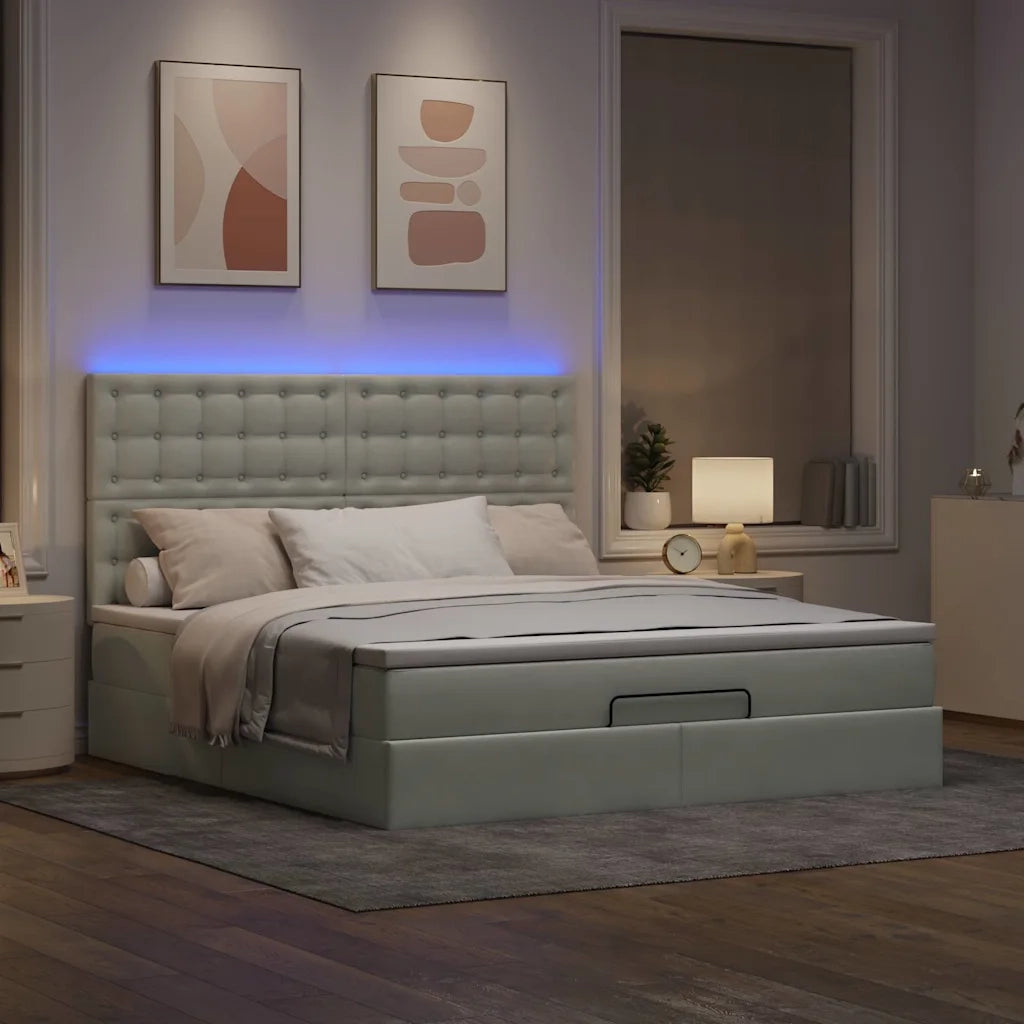 vidaXL Struttura Letto Pouf con Materassi 160x200 cm in Velluto