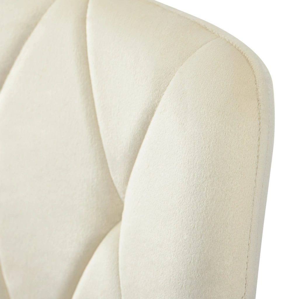 Sedie da Pranzo Set 4 Pezzi Imbottite ¨C MINIMAL ¨C Velluto Beige con Schienale e Gambe in Metallo
