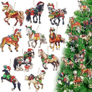 Set di 40 Pendenti di Natale in Legno per Cavallo per Feste
