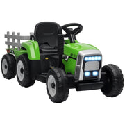 Auto elettrica per bambini, trattore per bambini, con telecomando per i genitori, velocit¨¤ massima 6 km/h; Verde + Nero