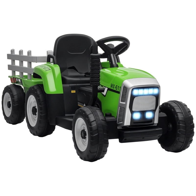 Auto elettrica per bambini, trattore per bambini, con telecomando per i genitori, velocit¨¤ massima 6 km/h; Verde + Nero