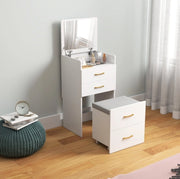 Toeletta 3 in 1 con specchio, comodino e sgabello