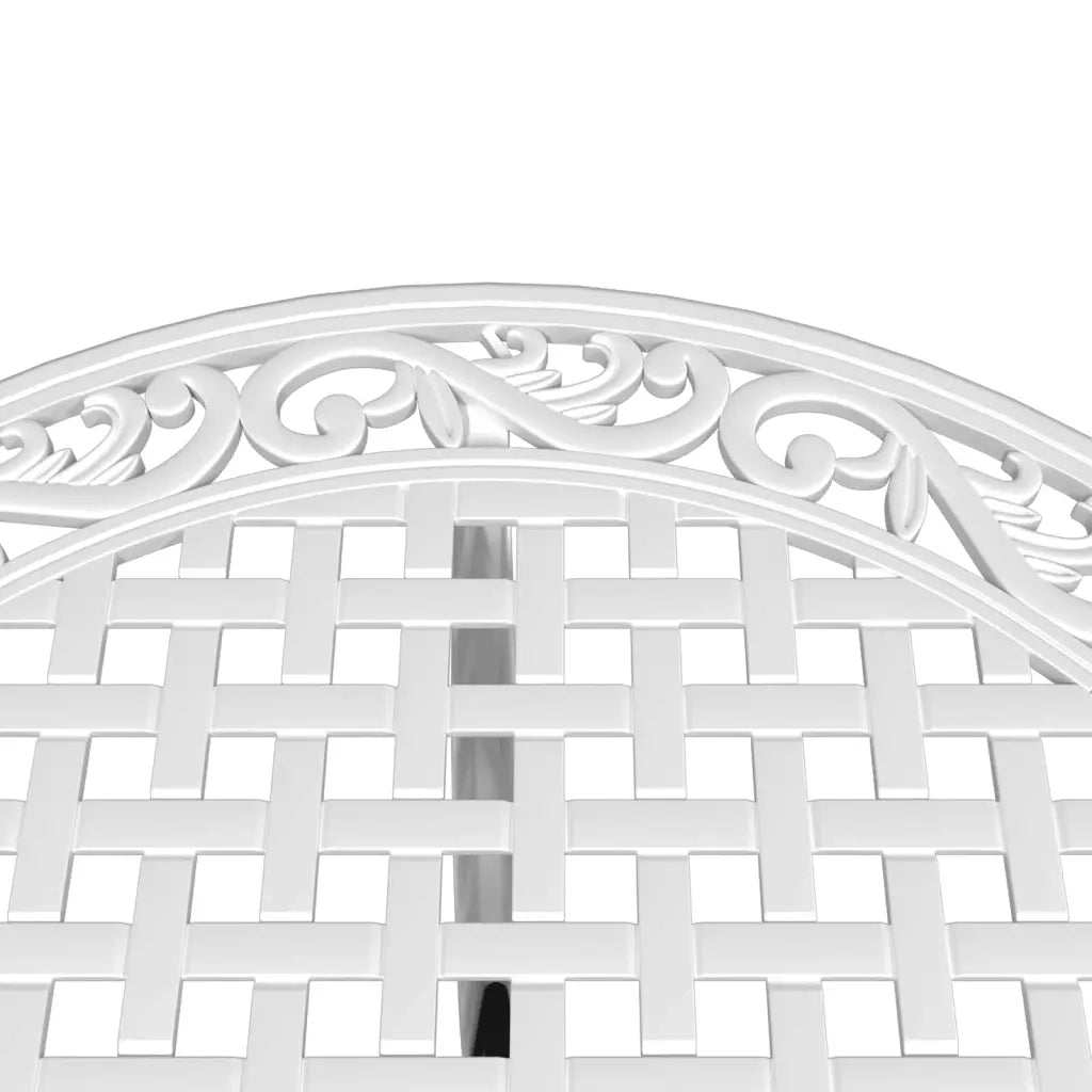 Tavolo da Giardino Bianco Ø90x75 cm in Alluminio Pressofuso 4002809