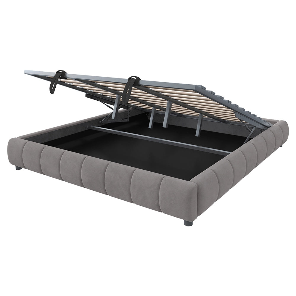 Letto-Xylo-180x200 cm-LED, idraulico, sospeso, grigio